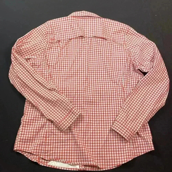 Orvis women’s button up collared blouse with 2 zippered pockets vented back - Picture 2 of 14